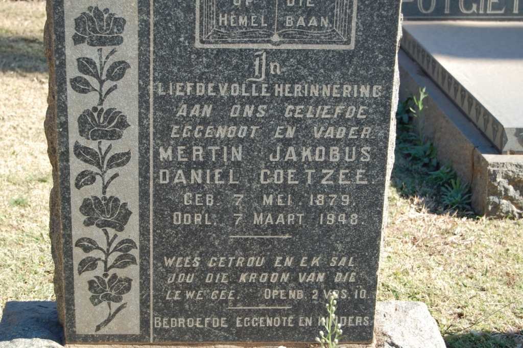 COETZEE Mertin Jakobus Daniel 1879-1948