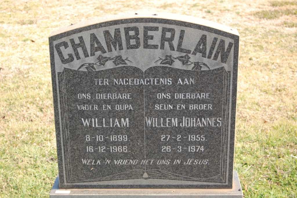 CHAMBERLAIN William 1899-1966 :: CHAMBERLAIN Willem Johannes 1955-1974