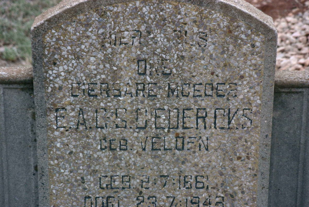CEDERCKS E.A.C.S. nee VELDEN 1861-1943