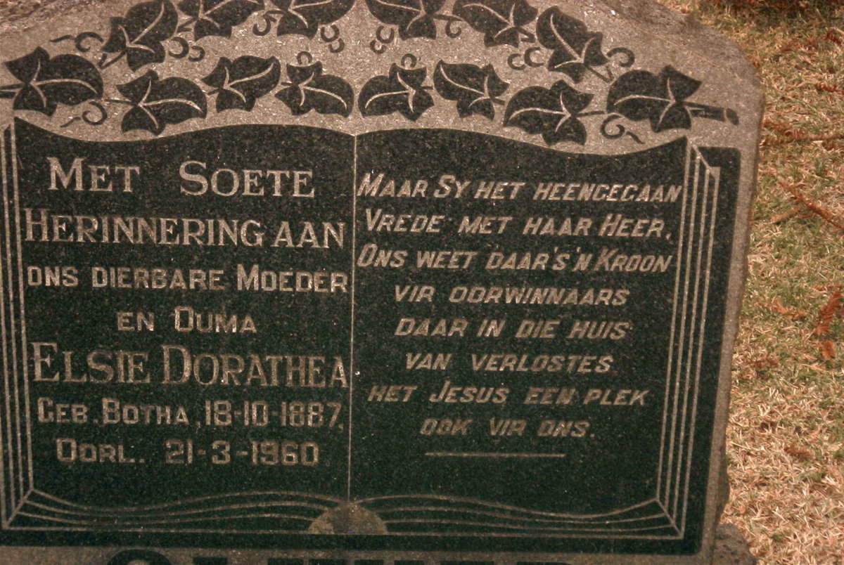 COETZEE Elsie Dorathea nee BOTHA 1887-1960