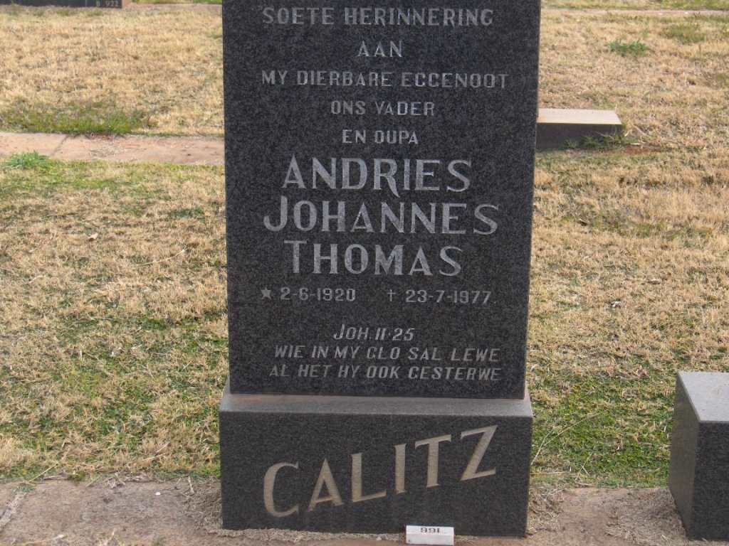 CALITZ Andries Johannes Thomas 1920-1977