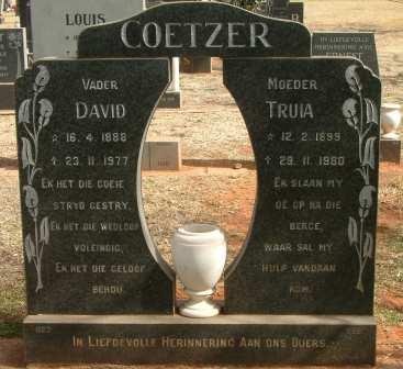 COETZER David 1888-1977 &amp; Truia 1889-1980
