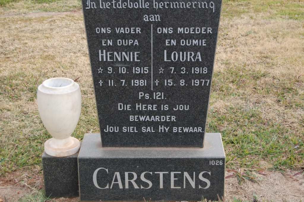 CARSTENS Hennie 1915-1981 &amp; Loura 1918-1977