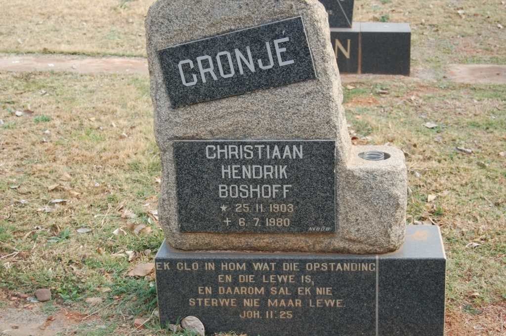 CRONJE Chrisitaan Hendrik Boshoff 1903-1980