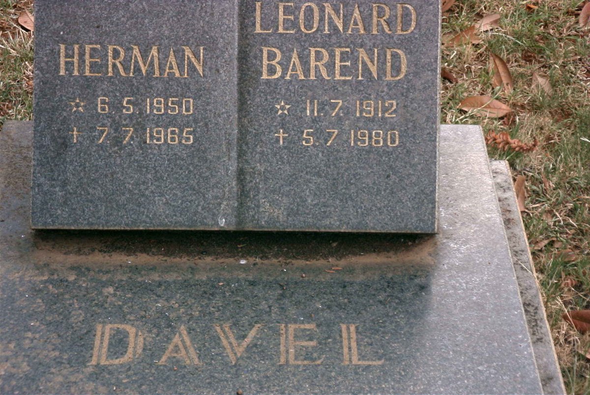DAVEL Herman 1950-1965 :: DAVEL Leonard Barend 1912-1980