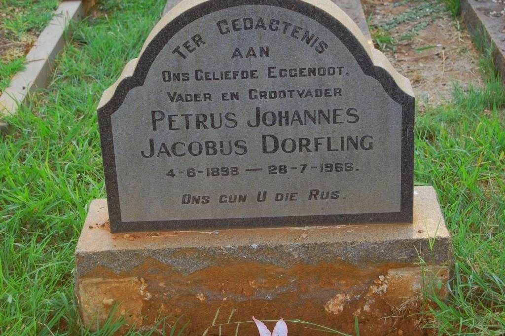 DORFLING Petrus Johannes Jacobus 1898-1966