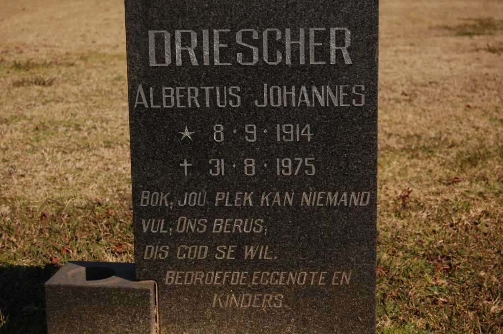 DRIESCHER Albertus Johannes 1914-1975
