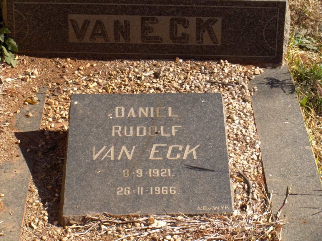 ECK  Daniel Rudolf, van  1921-1966