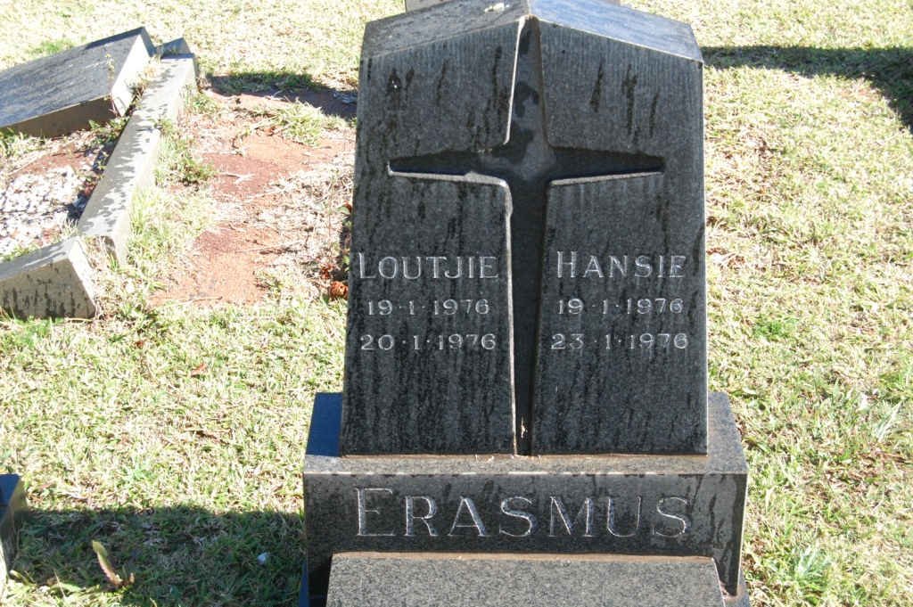 ERASMUS Loutjie 1976-1976 :: ERASMUS Hansie 1976-1976