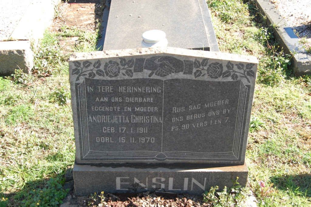 ENSLIN Andriejetta Christina 1911-1970