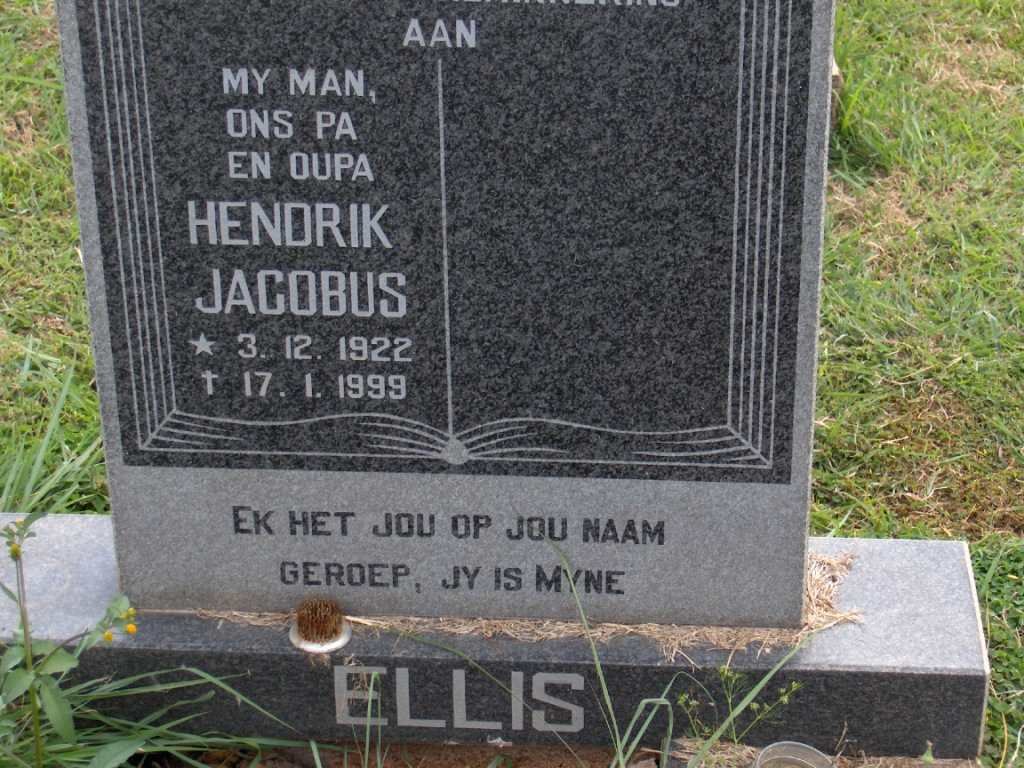 ELLIS Hendrik Jacobus 1922-1999