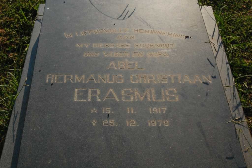 ERASMUS Abel Hermanus Christiaan 1917-1978