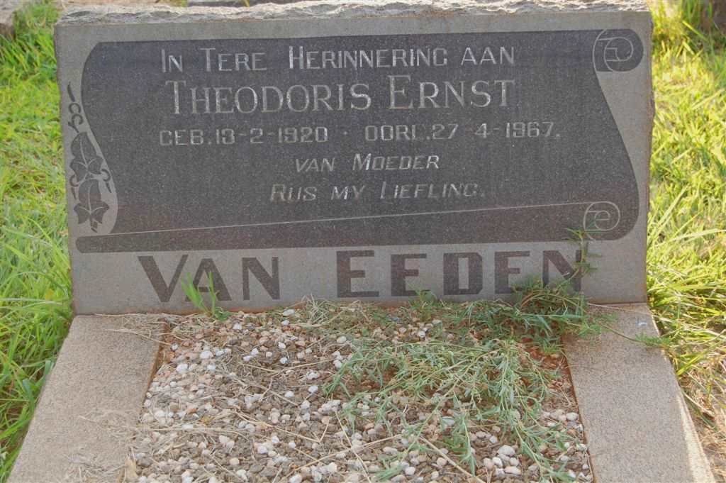 EEDEN Theodoris Ernst, van 1920-1967