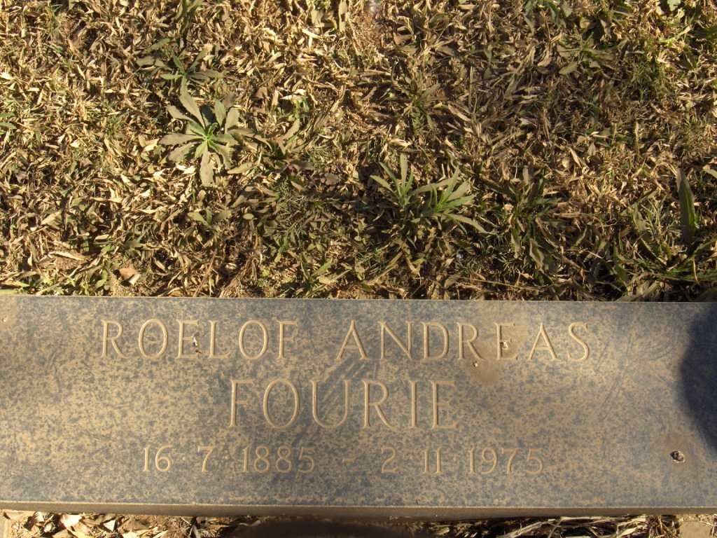 FOURIE Roelof Andreas  1885-1975