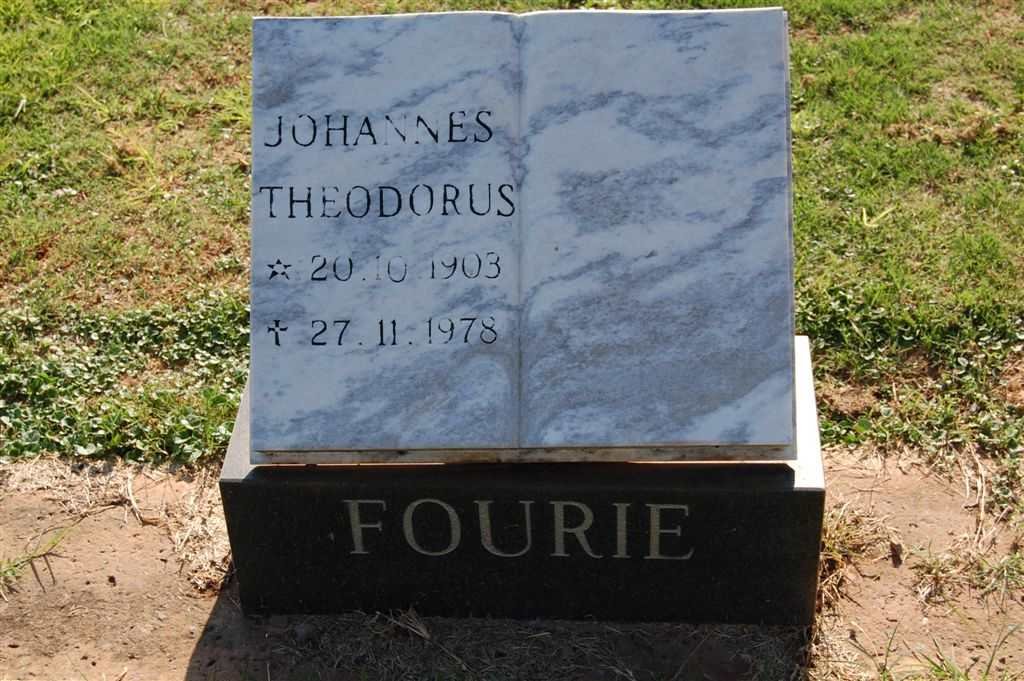 FOURIE Johannes Theodorus 1903-1978