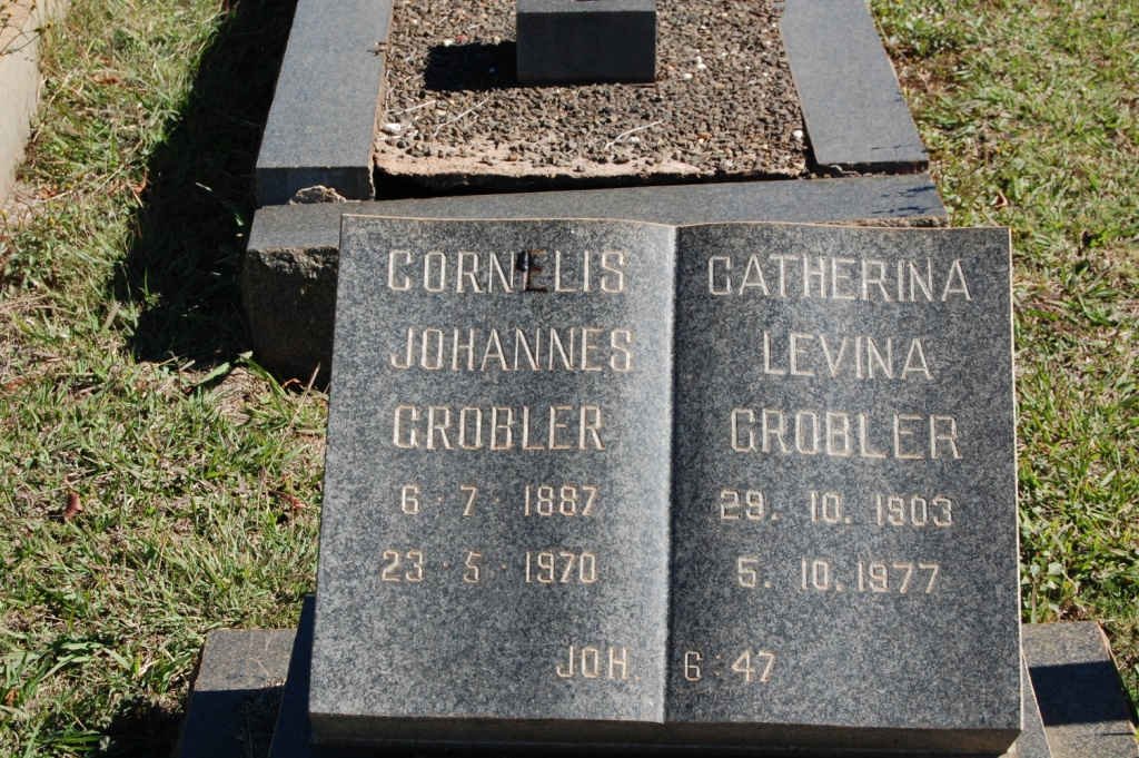 GROBLER Cornelis Johannes 1887-1970 &amp; Catherina Levina 1903-1977