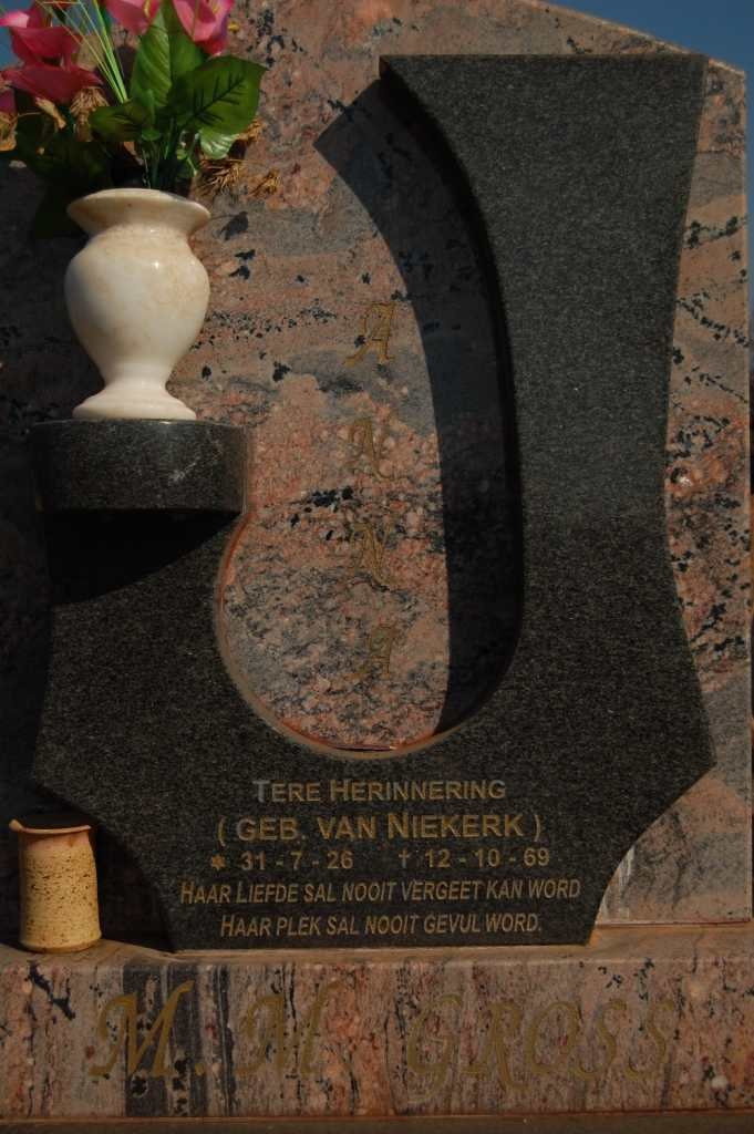 GROSS M.M. nee VAN NIEKERK 1926-1969