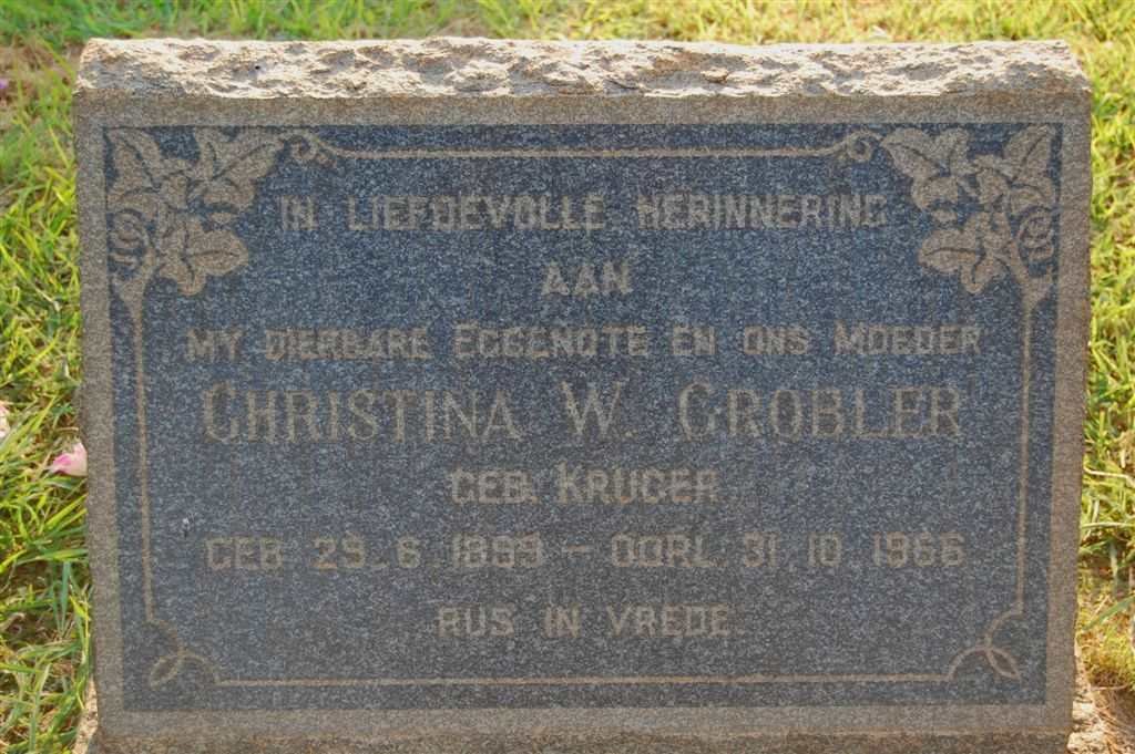 GROBLER Christina W. nee KRUGER 1899-1966