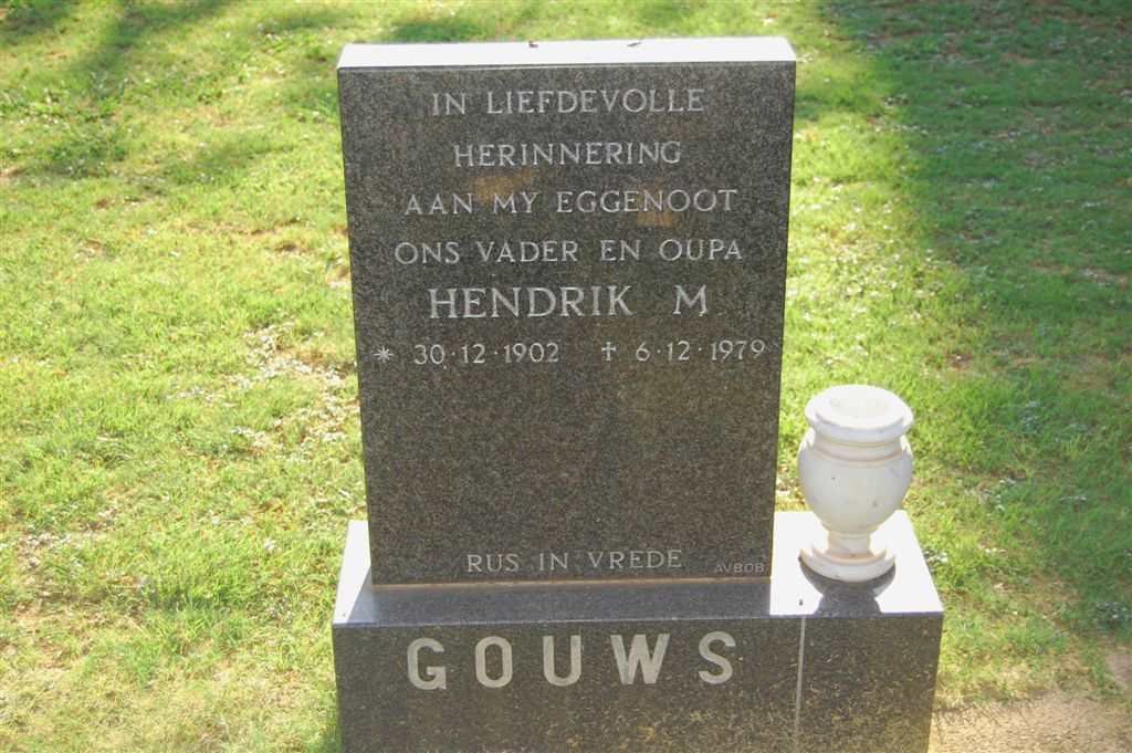 GOUWS Hendrik M. 1902-1979