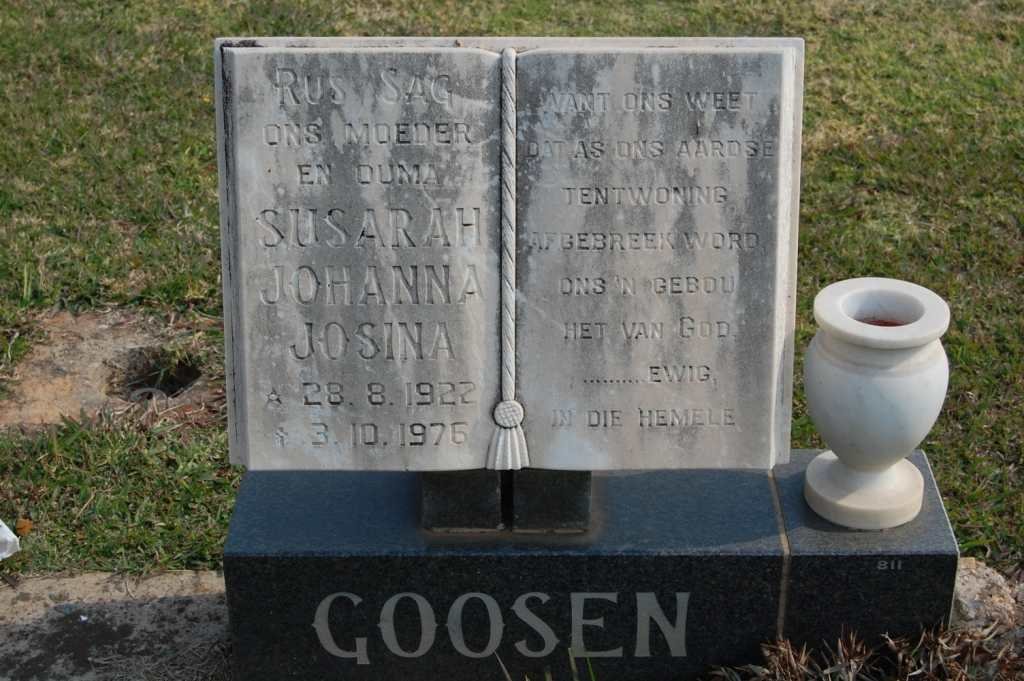 GOOSEN Susarah Johanna Josina 1922-1976