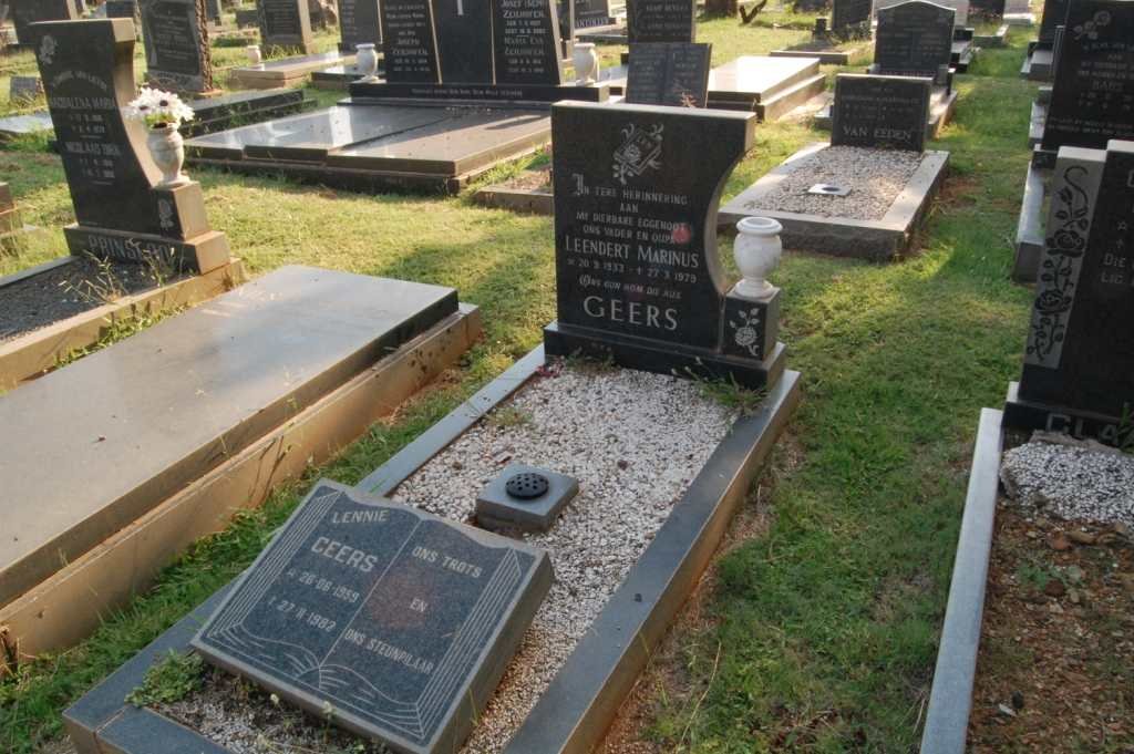 GEERS Leendert Marinus 1933-1979 &amp;  Lennie 1959-1982