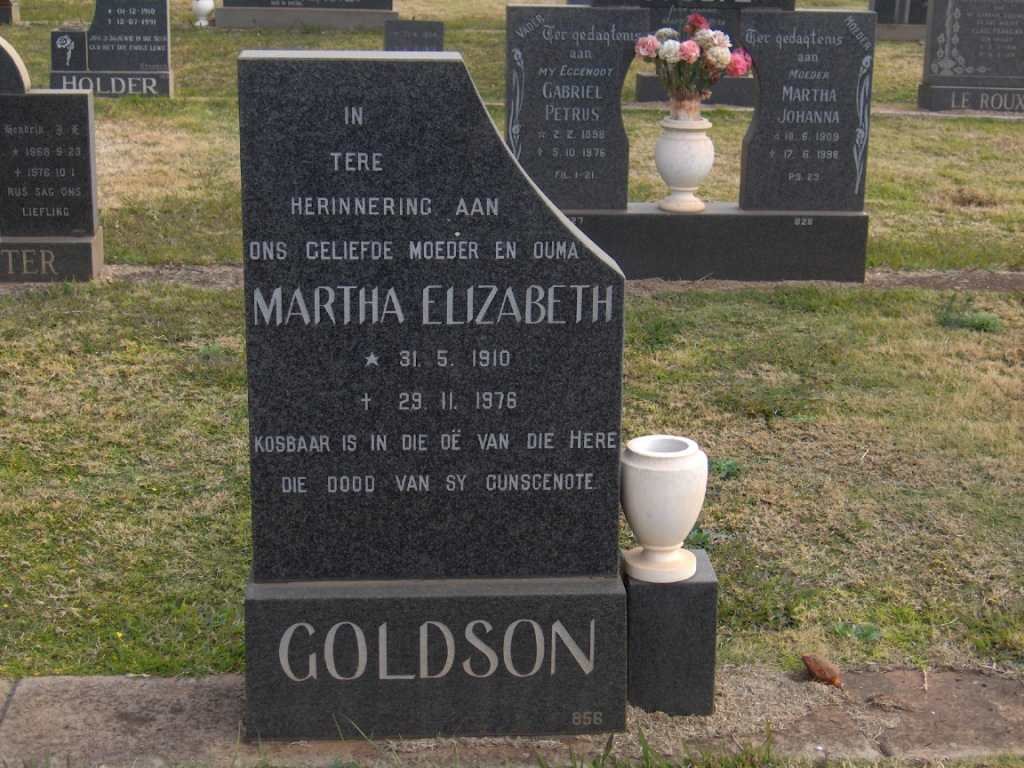 GOLDSON Martha Elizabeth 1910-1976