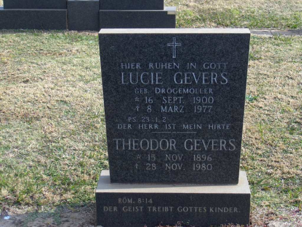 GEVERS Theodor 1896-1980 &amp; Lucie DROGEMöLLER 1900-1977
