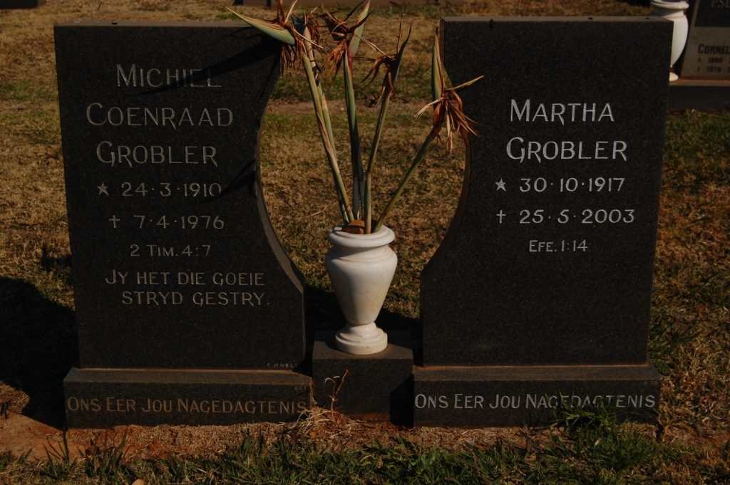GROBLER Coenraad 1910-1976 &amp; Martha 1917-2003