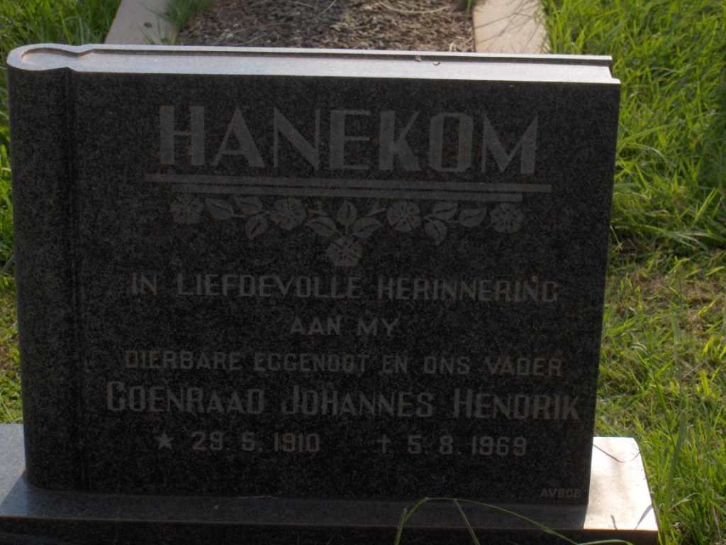 HANEKOM Coenraad Johannes Hendrik 1910-1969