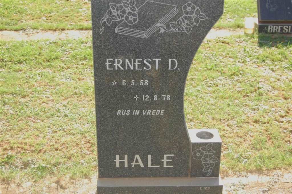 HALE Ernest D. 1958-1978