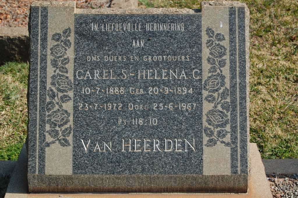 HEERDEN Carel S., van 1888-1972 &amp; Helena C. 1894-1967