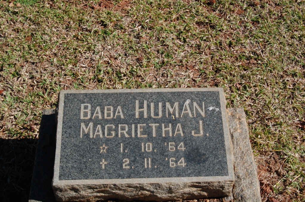 HUMAN Magrietha J. 1964-1964