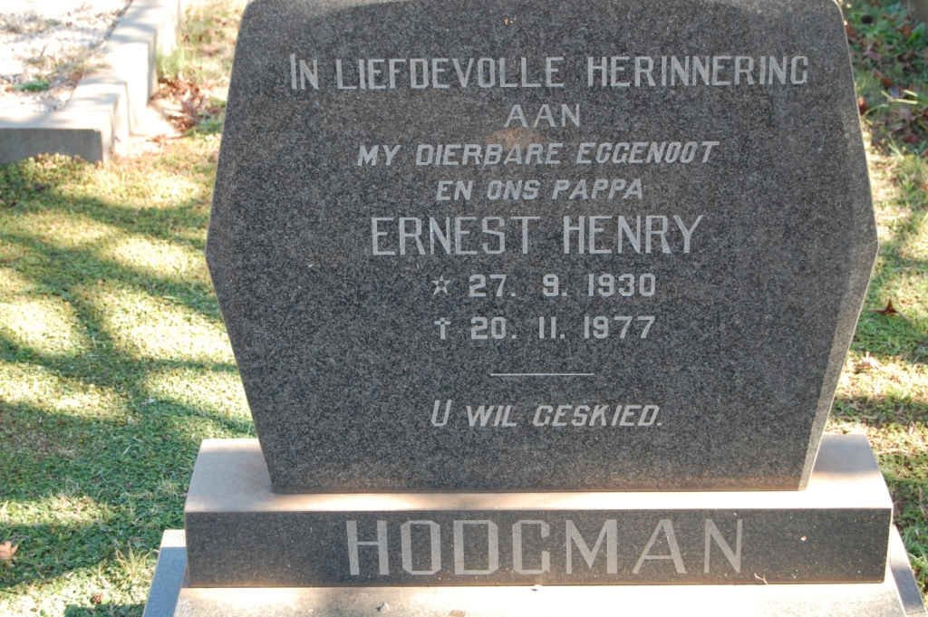 HODGHAM Ernest Henry 1930-1977