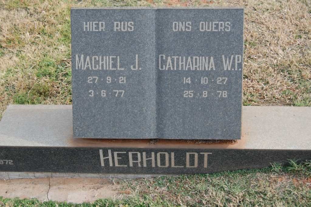 HERHOLDT Machiel J. 1921-1977 &amp; Catharina W.P. 1927-1978