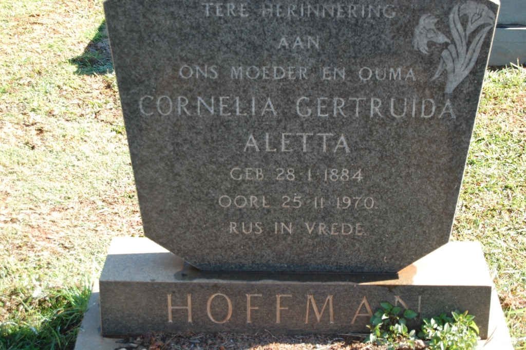 HOFFMAN Cornelia Gertruida Aletta 1884-1970