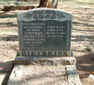 HIETBRINK Jacoba C.E.G. nee VENTER ??-??