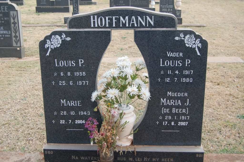HOFFMANN Louis P. 1917-1980 & Maria J. DE BEER 1917-2007 :: HOFFMANN Louis P. 1955-1977 :: HOFFMANN Marie 1943-2004