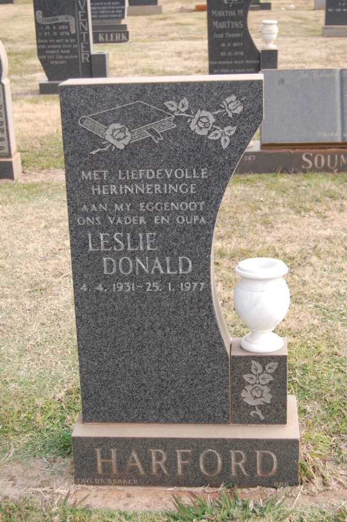 HARFORD Leslie Danald 1931-1977