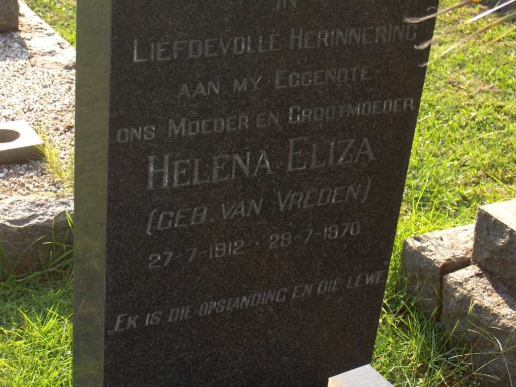 HOOD Helena Eliza nee VAN VREDEN 1912-1970