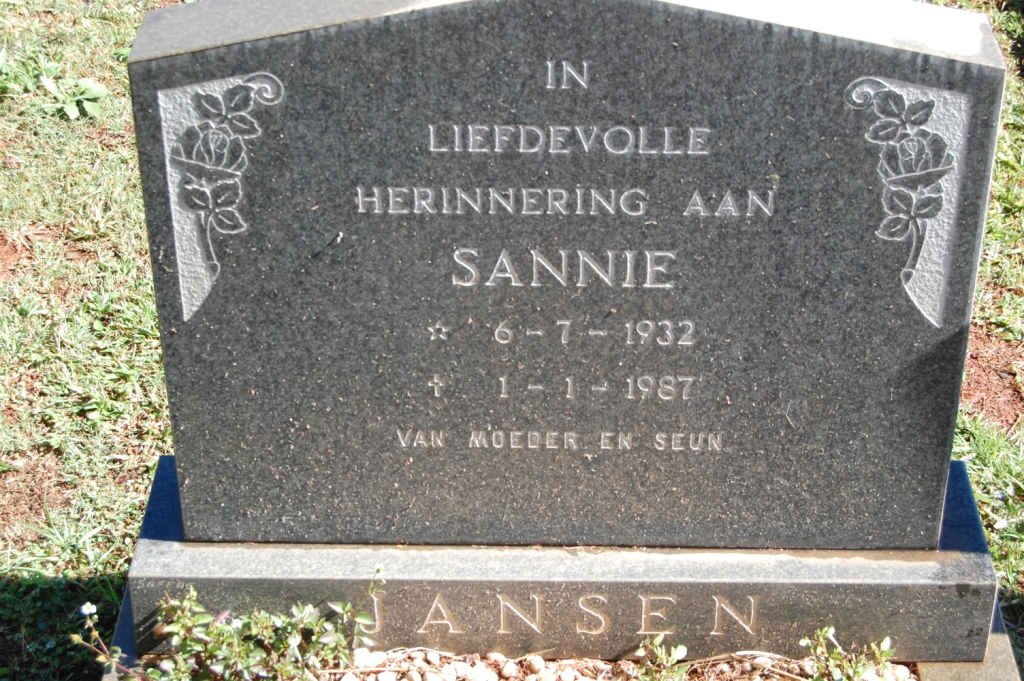 JANSEN Sannie 1932-1987