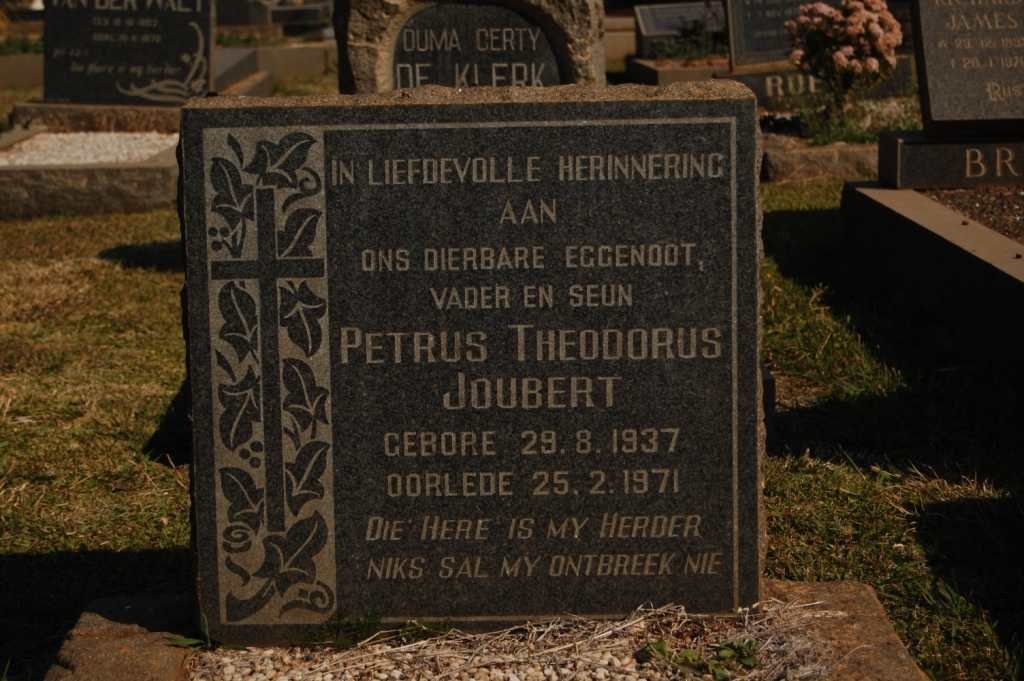 JOUBERT Petrus Theodorus 1937-1971