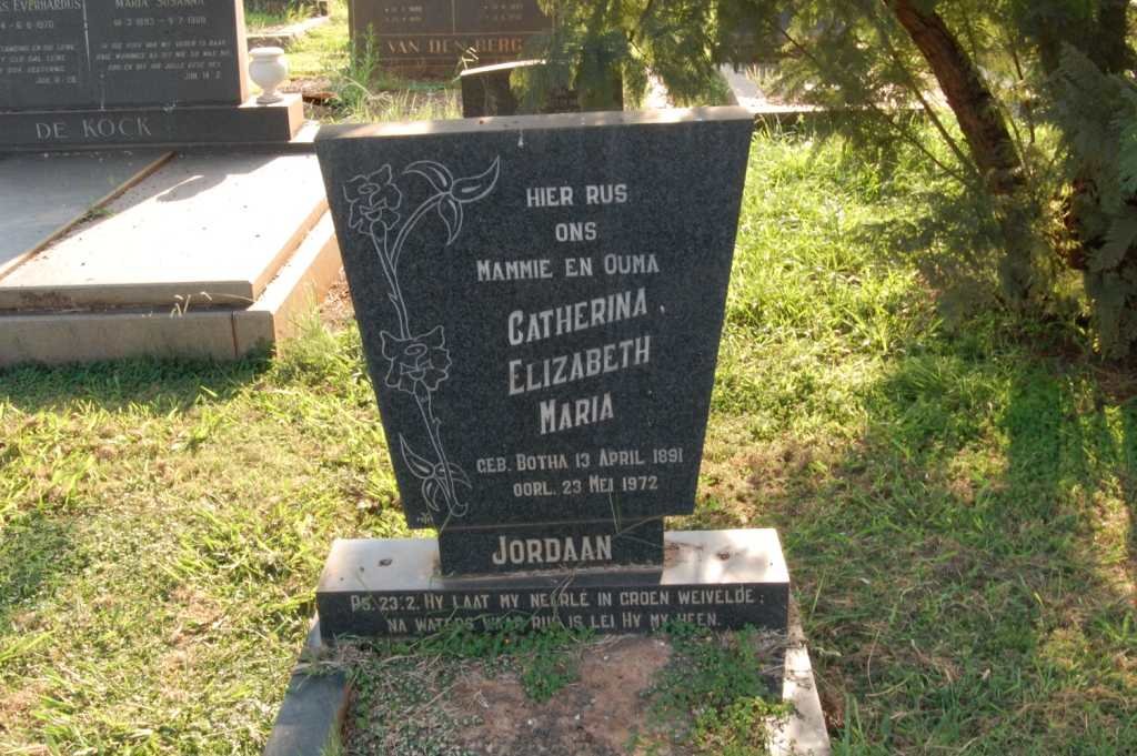 JORDAAN Catherina Elizabeth Maria nee BOTHA 1891-1972