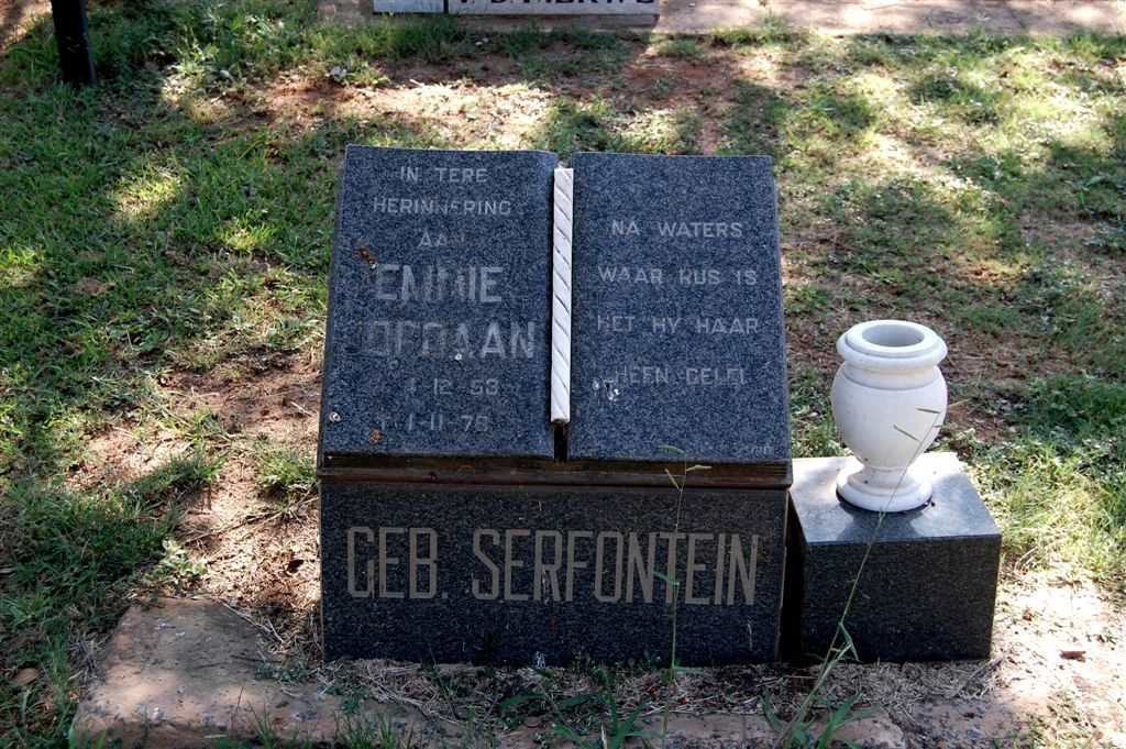JORDAAN Emmie nee SERFONTEIN 1953-1978