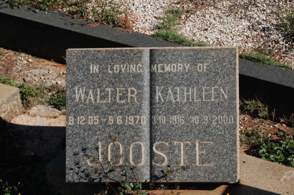 JOOSTE Walter 1905-1970 &amp; Kathleen 1916-2000