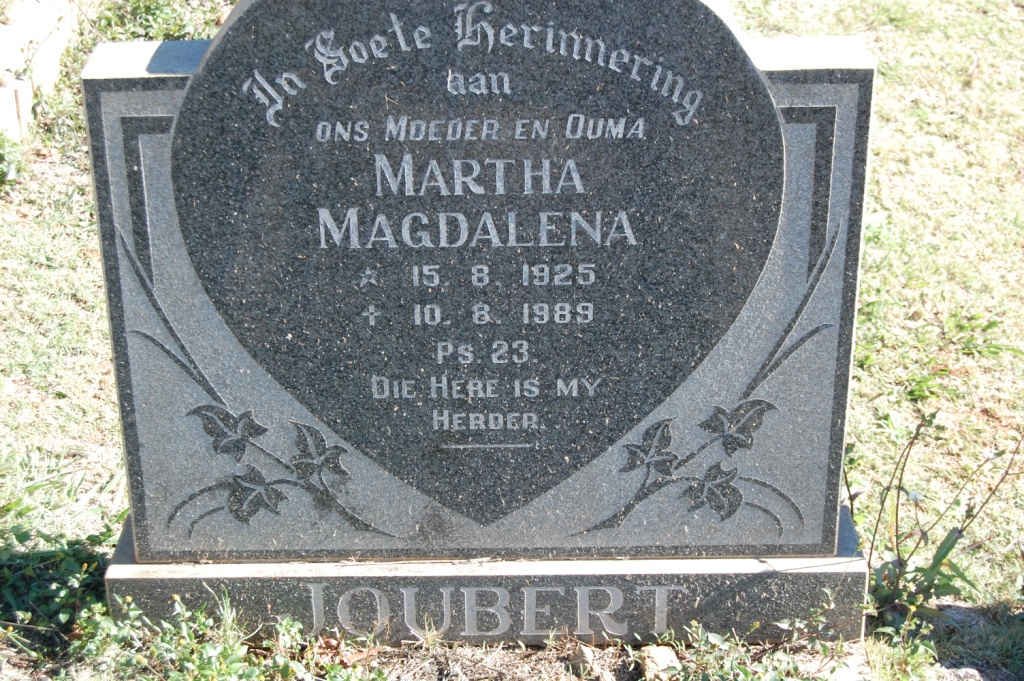 JOUBERT Martha Magdalena 1925-1989