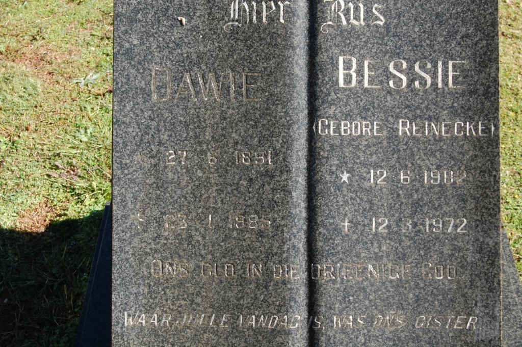 JACOBS Dawie 1891-1985 &amp; Bessie REINECKE 1902-1972