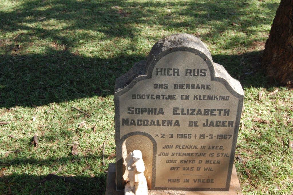 JAGER Sophia Elizabeth Magdalena, de 1965-1967