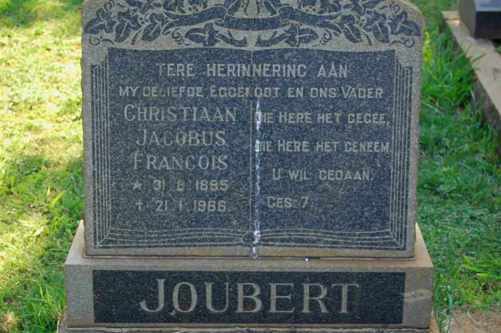 JOUBERT Christiaan Jacobus Francois 1895-1966