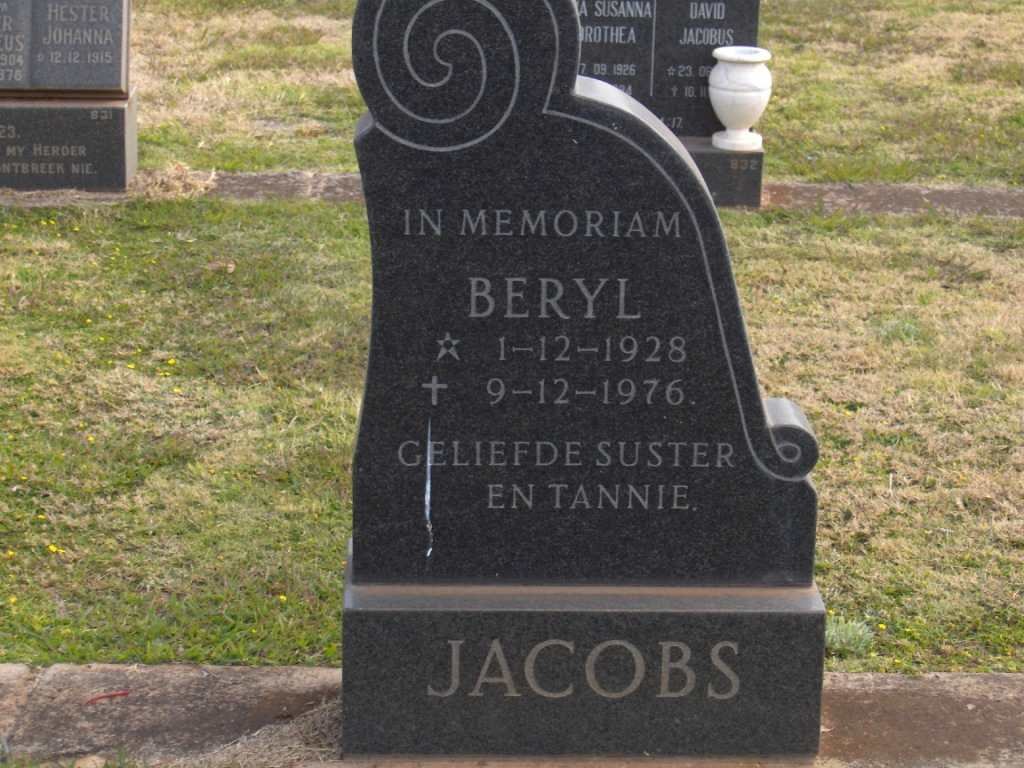 JACOBS Beryl 1928-1976