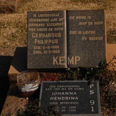 KEMP Gerhardus Philippus 1906-1968 &amp; Johanna Hendrina MYBURGH 1909-1986